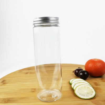 Chá lata plástica do armazenamento do ANIMAL DE ESTIMAÇÃO de 0,4 litros com tampão de parafuso Juice Bottles claro