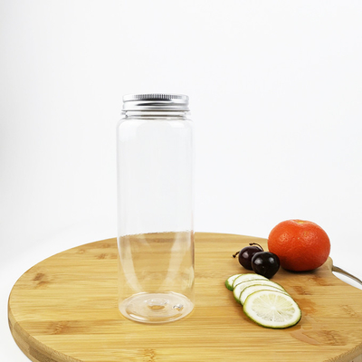 Bebida cilíndrica plástica dos tampões 500ml dos frascos do recipiente de alimento com tampas