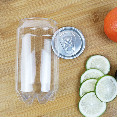 os frascos 350ml plásticos cilíndricos com bebidas das tampas molham o suco