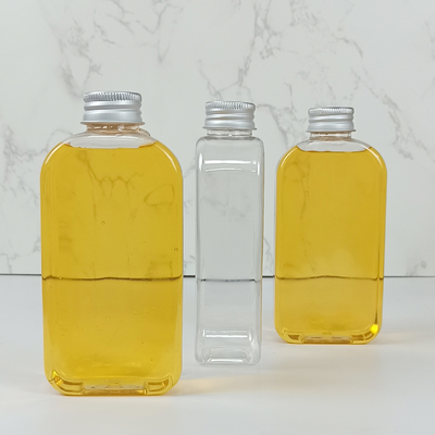 Garrafas de plástico transparente de 400 ml com tampa de parafuso para suco, leite e outras bebidas