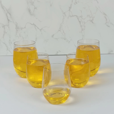 500 ml de copos de bebidas descartáveis claros, copos de plástico vermelho para água, sumo, café ou chá